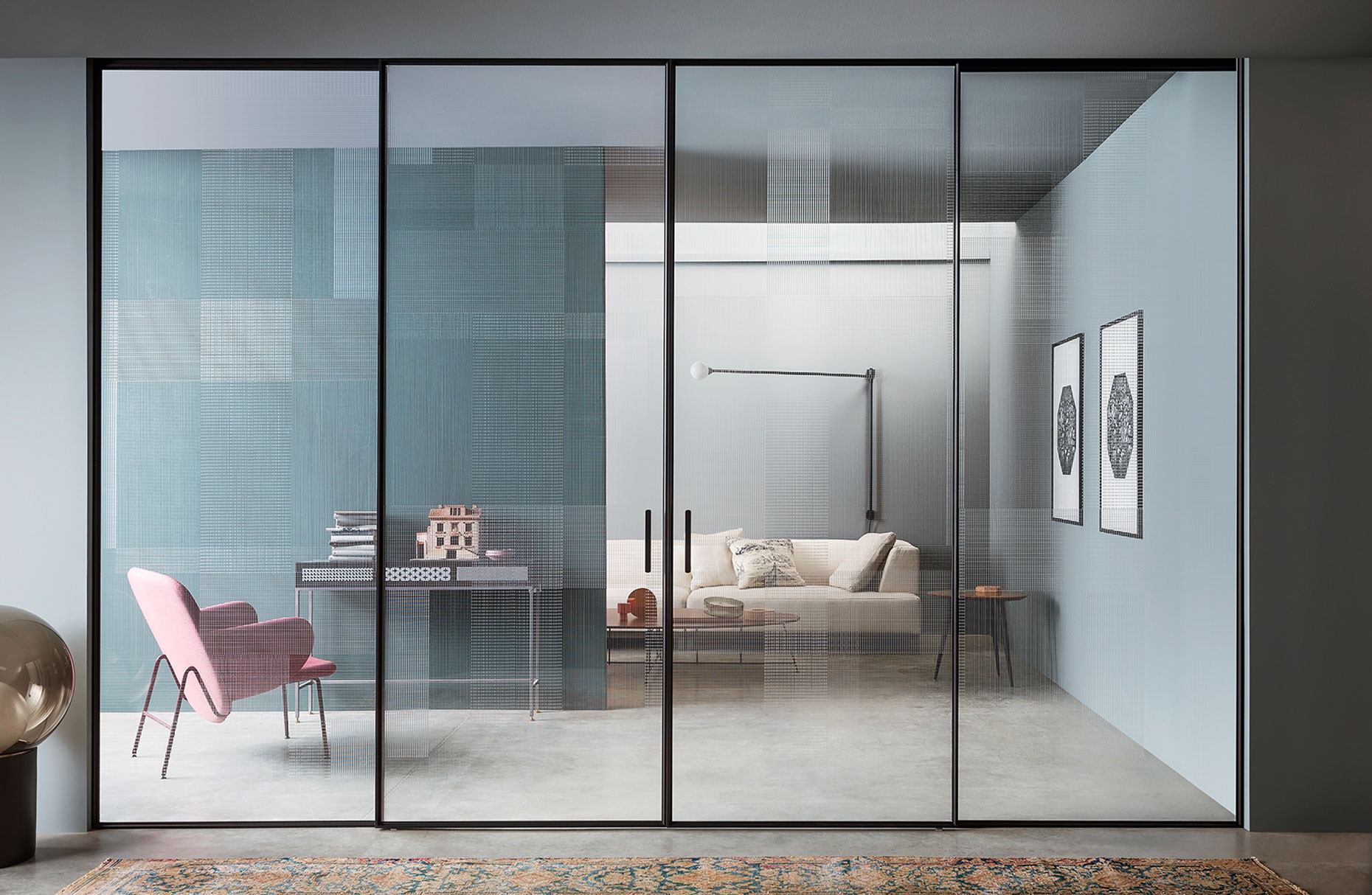 sistemi scorrevoli per porte in vetro L7 Lualdi Lissoni Marks